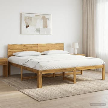 vidaXL Tweepersoonsbed met hoofdbord ROSTOCK Wit 180 x 200, Huis en Inrichting, Slaapkamer | Bedden, Verzenden, Nieuw