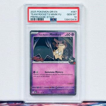 Pokémon Graded card - TEAM ROCKETSMIMIKYU #087 PRERELEASE, Nieuw
