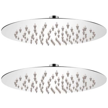 vidaXL Regendouchekop 2 st rond 20 cm roestvrij staal, Verzenden