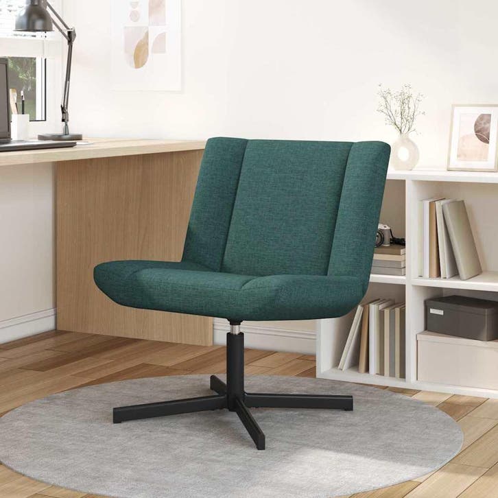 vidaXL Draaistoel Donkergroen 63 x 75 x 76 cm Stof, Huis en Inrichting, Stoelen, Nieuw, Verzenden