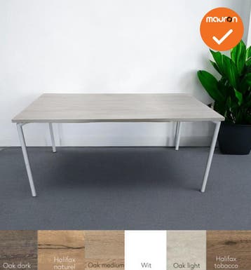 Vergadertafel - 4-poots - 200x80cm - met wit onderstel - Bla, Vergader- of Presentatieruimte, Ophalen of Verzenden, Gebruikt, Tafel