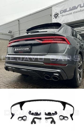 SQ8 Look Diffuser + Uitlaat tips voor Audi Q8 SUV S line SQ8, Ophalen of Verzenden