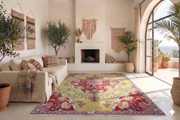 Kleurrijk Usak - Vloerkleed - 250 cm - 160 cm - met, Huis en Inrichting, Stoffering | Tapijten en Vloerkleden, Nieuw