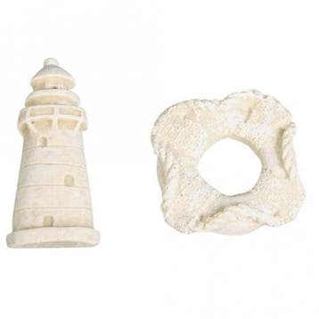 Vuurtoren en Reddingsboei Polyresin Maritiem