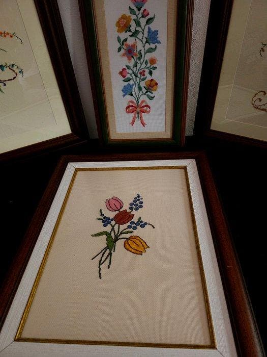 Alexandrina - Borduurwerk (4) - 70 cm - 50 cm - Vintage, Antiquités & Art, Curiosités & Brocante