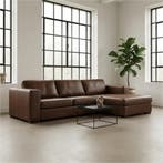 Leren hoekbank Flow - 2,5 zits + longchair, Huis en Inrichting, 250 tot 300 cm, Nieuw, Ophalen of Verzenden, Modern