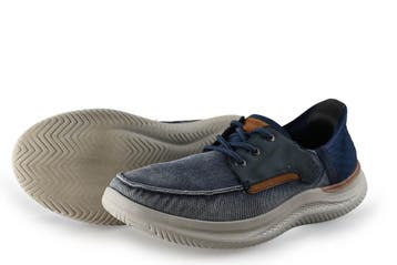 Skechers Instappers in maat 45 Blauw, Kleding | Heren, Overige typen, Skechers, Gedragen, Verzenden