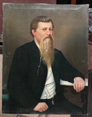 École néerlandaise (XIX) - Retrato hombre
