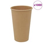 vidaXL Papieren koffiekopjes 1000 st 16oz 400 ml bruin, Verzenden
