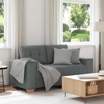 vidaXL Loveseat bank / zetel 160x77x82 cm stof donkergrijs, Verzenden