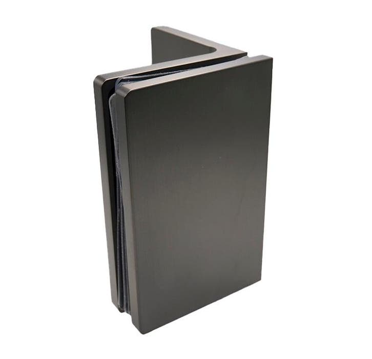 Glasklem Porto Premium glas/wand 90° - GunMetal, Doe-het-zelf en Bouw, Hang- en Sluitwerk, Nieuw, Verzenden
