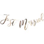 Gouden Letterslinger Just Married 1,5m, Verzenden, Nieuw