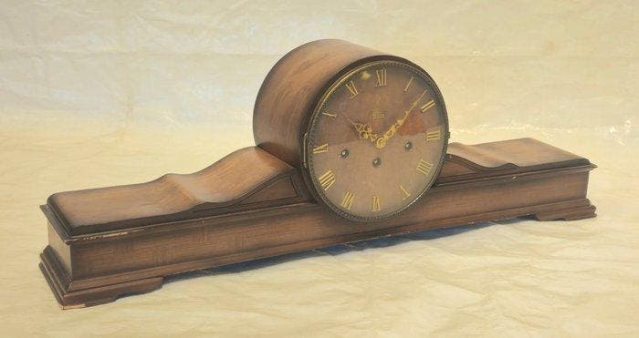 Pendule - Hout, Messing, Glas - 1960-1970 - Hermle, Antiek en Kunst, Antiek | Klokken