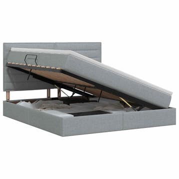 vidaXL Opslag bed met matras met opslag Lichtgrijs 140 x 190, Verzenden