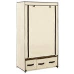 vidaXL Kledingkast 87x49x159 cm stof crème, Verzenden