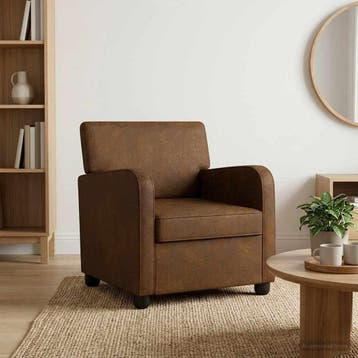 vidaXL Fauteuil Bruin Kunst Suède Leer, Verzenden