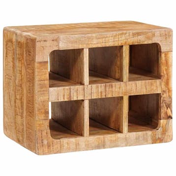 vidaXL Wijnrek met opslag Bruin 44 x 30 x 35 cm Massief, Huis en Inrichting, Verzenden, Nieuw