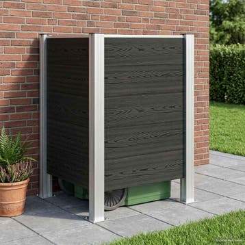 vidaXL Afvalbak Schutting Grijs 85 x 85 x 115 cm Aluminium, Doe-het-zelf en Bouw, Containers, Verzenden