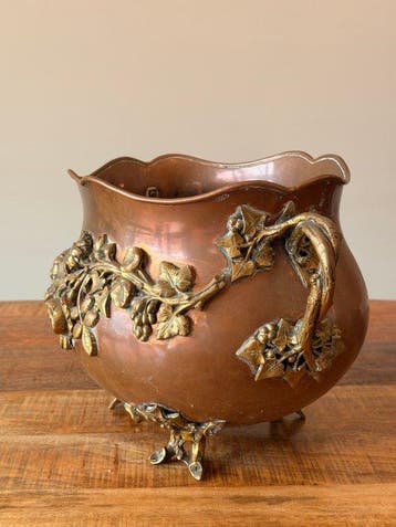 Jardinière - Koper, Messing - Jardinière Art Nouveau