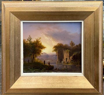 Adrianus Eversen (1818-1897) - Landschap met ruïne, Antiek en Kunst