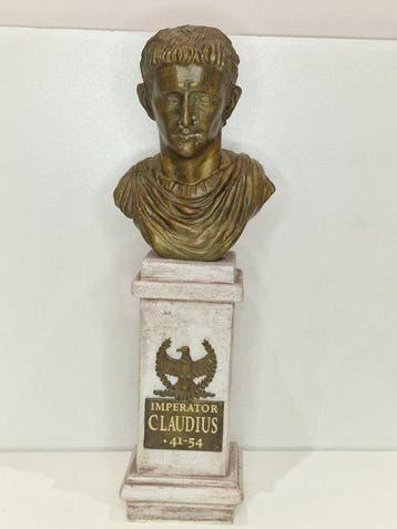 Buste, Imperator Claudius - 35 cm - Brons, Polymeer marmer