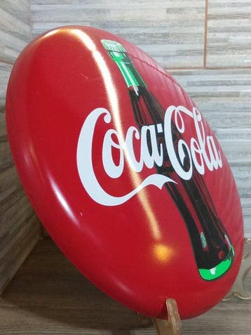 Coca-Cola reclamebord 1990 - coca cola - Reclamebord -, Antiek en Kunst
