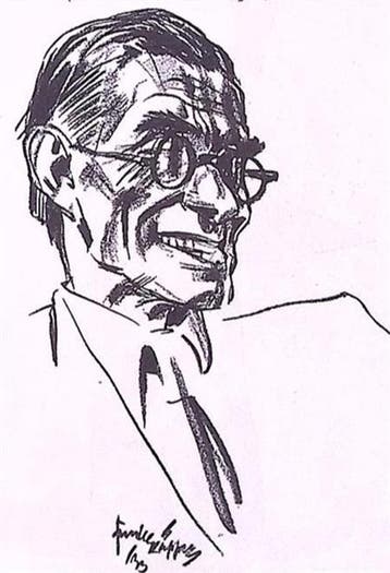 Panaït Istrati op spotprent (lijst optie, Lithos), Antiek en Kunst, Verzenden