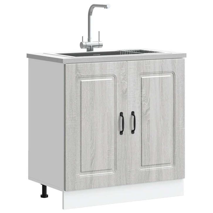 vidaXL Spoelbakonderkast Kalmar 80x46x81,5cm bewerkt hout, Huis en Inrichting, Kasten | Overige, Nieuw, Verzenden