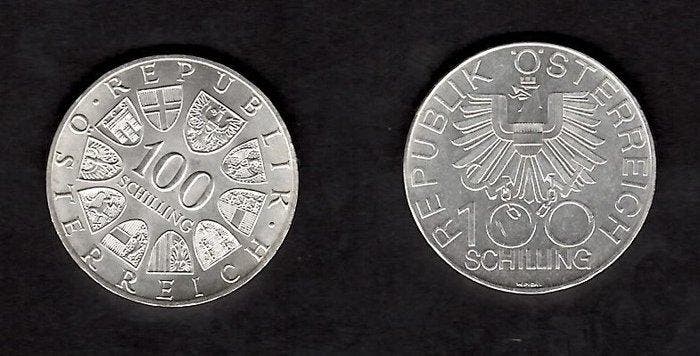 Oostenrijk - 100 Schilling Silbermünzen - Herdenkingsmunt -, Postzegels en Munten, Munten | Europa | Niet-Euromunten