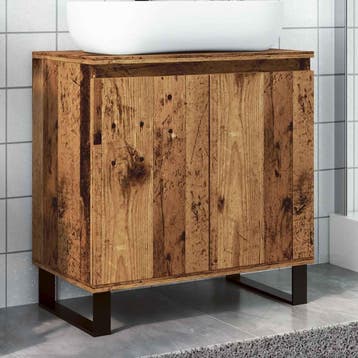vidaXL Badkamerkast 58x33x60 cm bewerkt hout oud houtkleurig, Verzenden, Nieuw