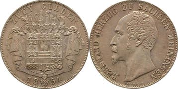 Duitsland Doppelgulden 1854 Sachsen Meiningen Thun 379 Ka..., Verzenden, België