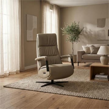 Leren elektrisch relaxfauteuil Core - Toledo Mocca, Ophalen of Verzenden