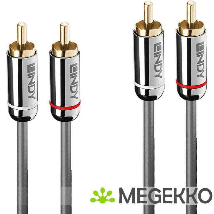 Lindy 35346 audio kabel 2 m 2 x RCA Antraciet, Computers en Software, Overige Computers en Software, Nieuw, Verzenden