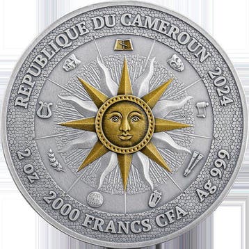 Cameroun. 2000 Francs 2024 Calliope The Nine Muses 2 oz