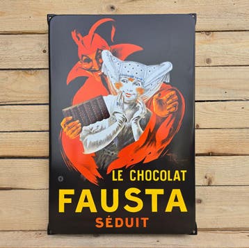 Emaille bord Fausta chocolat, Collections, Marques & Objets publicitaires, Verzenden