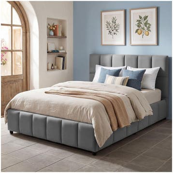 Bedset met gestoffeerd bed en matras, Verzenden, Nieuw