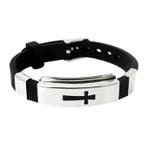 Fako Bijoux - Armband - RVS Siliconen - Kruis, Handtassen en Accessoires, Armbanden, Verzenden, Nieuw