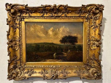 William Dove (XIX) - Engels landschap met figuren