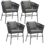 tectake Stoelset Valeiras in rope-design, dikke kussens, 60x, Tuin en Terras, Verzenden, Nieuw