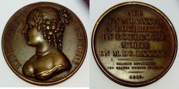 France Medaille Marie Rabotin De Sevigne 1816 Corne, Timbres & Monnaies, Verzenden
