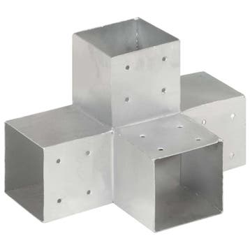 vidaXL Paalverbinding X-vorm 101x101 mm gegalvaniseerd, Jardin & Terrasse, Verzenden