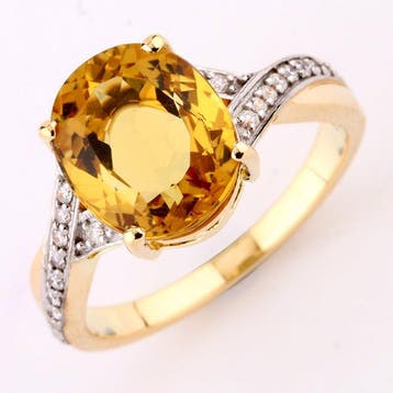 Oorbellen - 14 karaat Geel goud - 3.79ct. tw. Heliodoor -, Nieuw