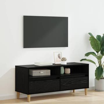 vidaXL TV Kast 100 x 34,5 x 44,5 cm Zwart Eiken Bewerkt hout, Verzenden, Nieuw