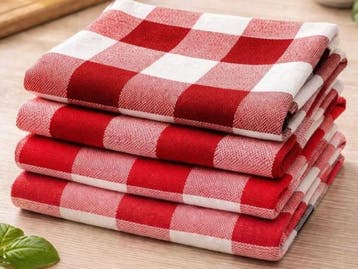 Veiling - 80x Keuken Theedoek - Rood - 100% katoen, Nieuw