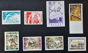 België 1960/1963 - België selectie ongetand, Gestempeld