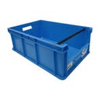 Magazijnbak 600x400x215 mm euronorm blauw pp gebruikt, Ophalen of Verzenden