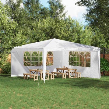 vidaXL Party Tent Zijwand 2 st 400 x 195 cm Wit PE en staal, Verzenden