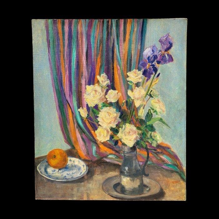 Francoise Joly (XX) - Fleurs, Antiek en Kunst, Kunst | Schilderijen | Klassiek