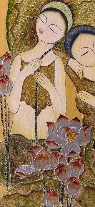 Hoàng Vn Hp - Chants de Lotus 80 60 cm  Vendu sans prix