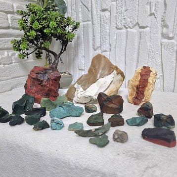 Grote natuurlijke mineralencollectie - Chrysocolla,